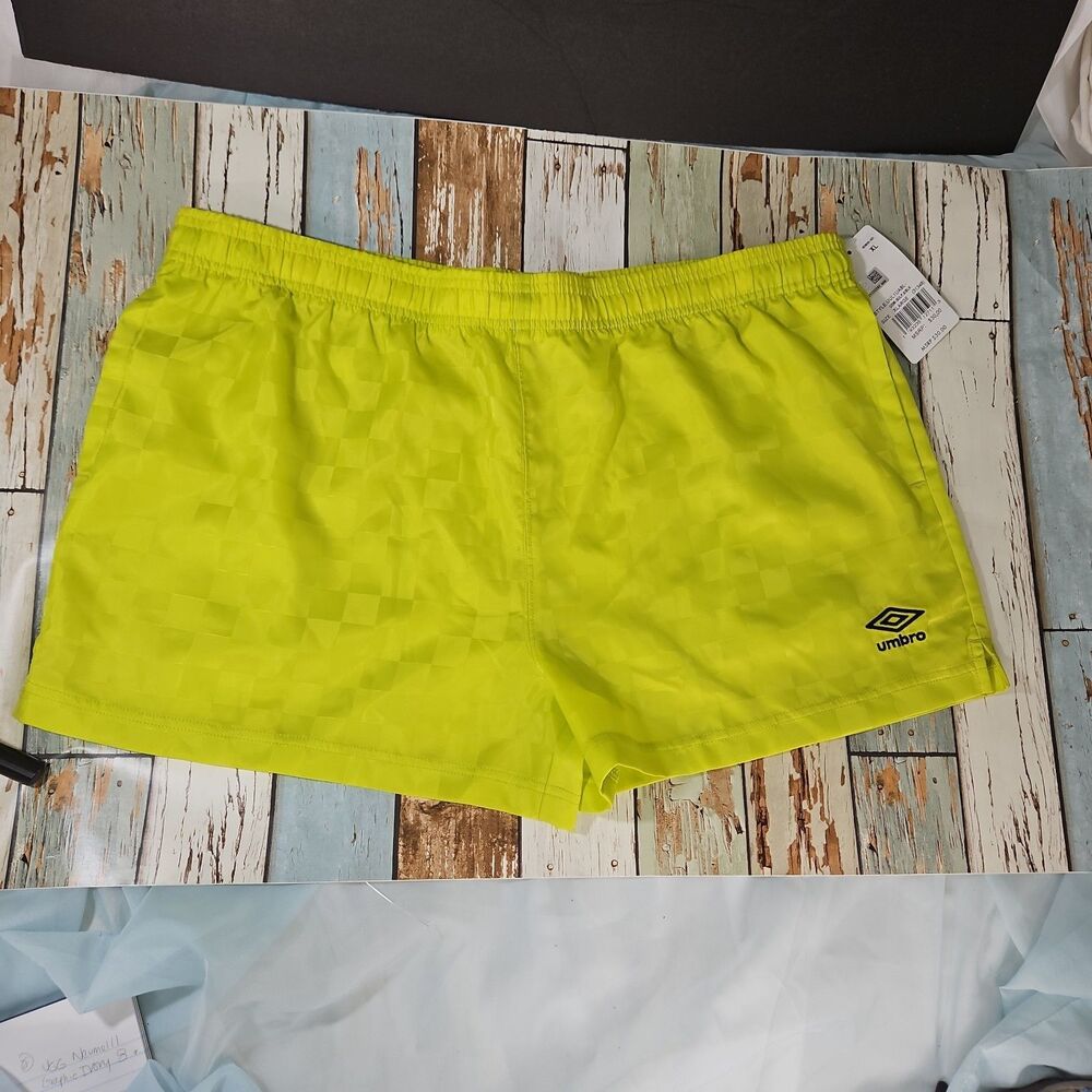 Size XL Umbro Premier Women’s Shorts 90s Checkered Nylon Soccer Retro Neon 80s - Picture 4 of 10